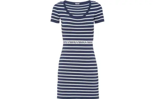MIU MIU Short Sleeved Dress Women's Blue