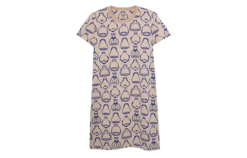 HERMES SS23 Short Sleeved Dress Women's Bleached Beige