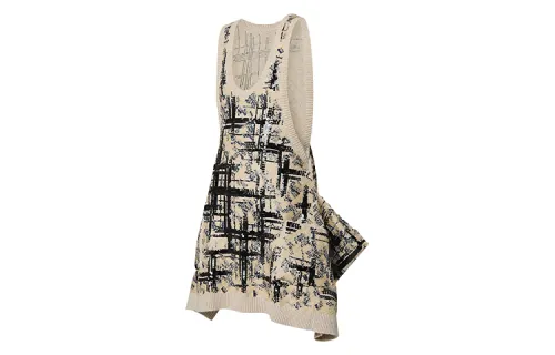 LOUIS VUITTON Sleeveless Dress Women's Ivory White