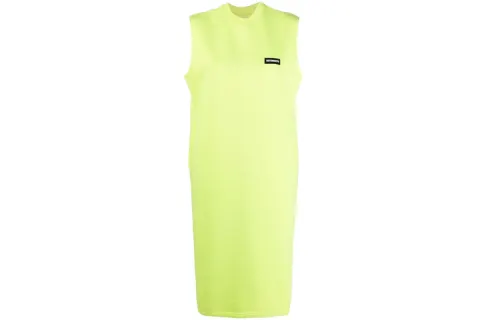 Vetements Sleeveless Dresses Women's Neon Yellow Crew Neck