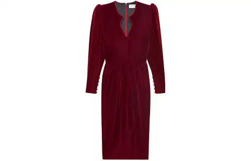 SAINT LAURENT V Neck Long Sleeved Dress
