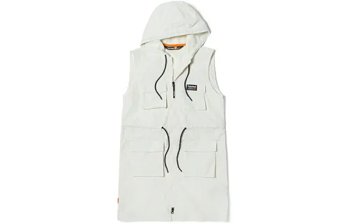 Timberland Sleeveless Dresses Women's White Hooded Moderate Mid Length
