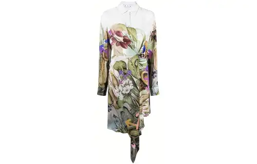 OFF-WHITE Botanical-print Shirt Dress