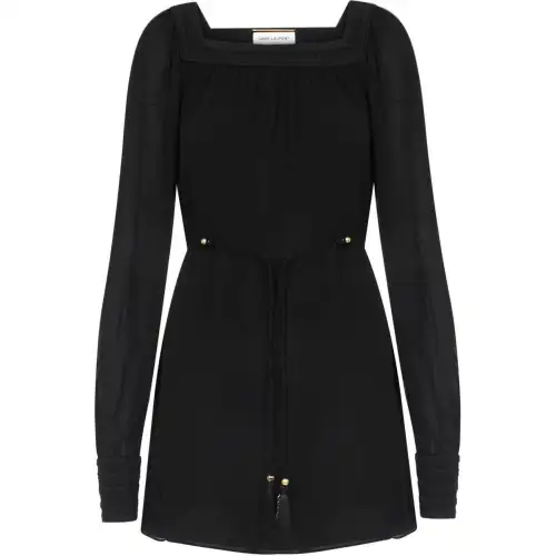 SAINT LAURENT Tie Waist Mini Dress