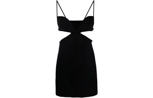 OFF-WHITE cut-out ribbed-knit minidress