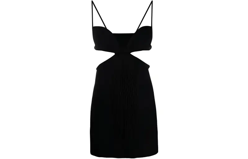 OFF-WHITE cut-out ribbed-knit minidress