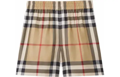 Burberry Checked Pleated Twill Skirt