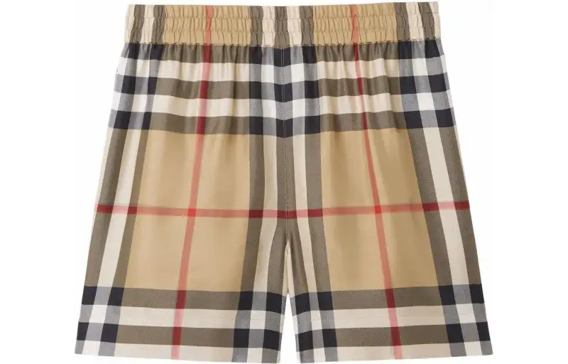 Burberry Checked Pleated Twill Skirt