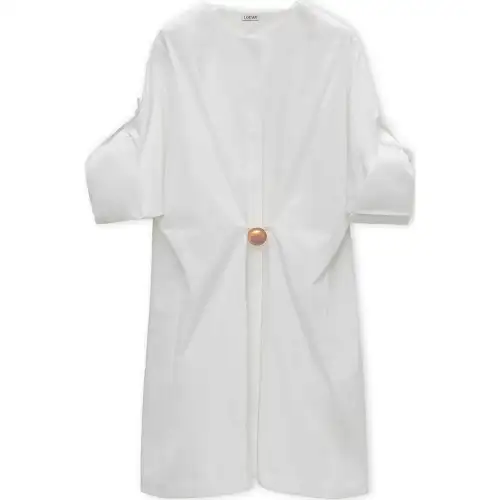 LOEWE Pebble Gather Detailed Mini Poplin Dress