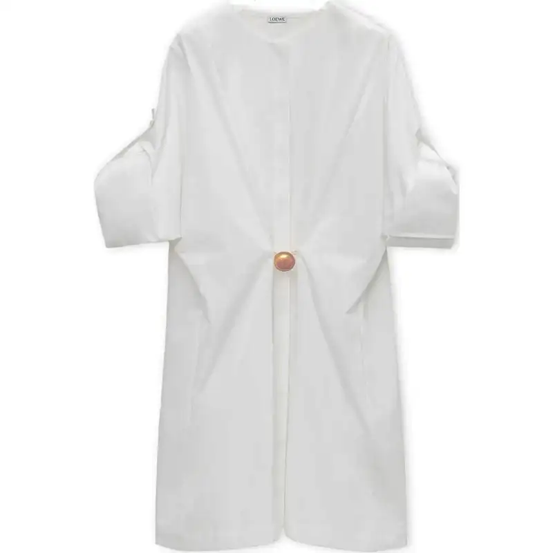 LOEWE Pebble Gather Detailed Mini Poplin Dress