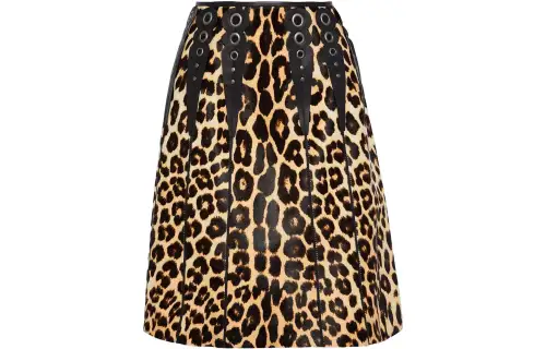 Bottega Veneta Leather Long Skirt Women's Brown