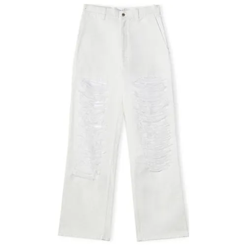 LOEWE Jeans Women's White Moderate Ripped Pants