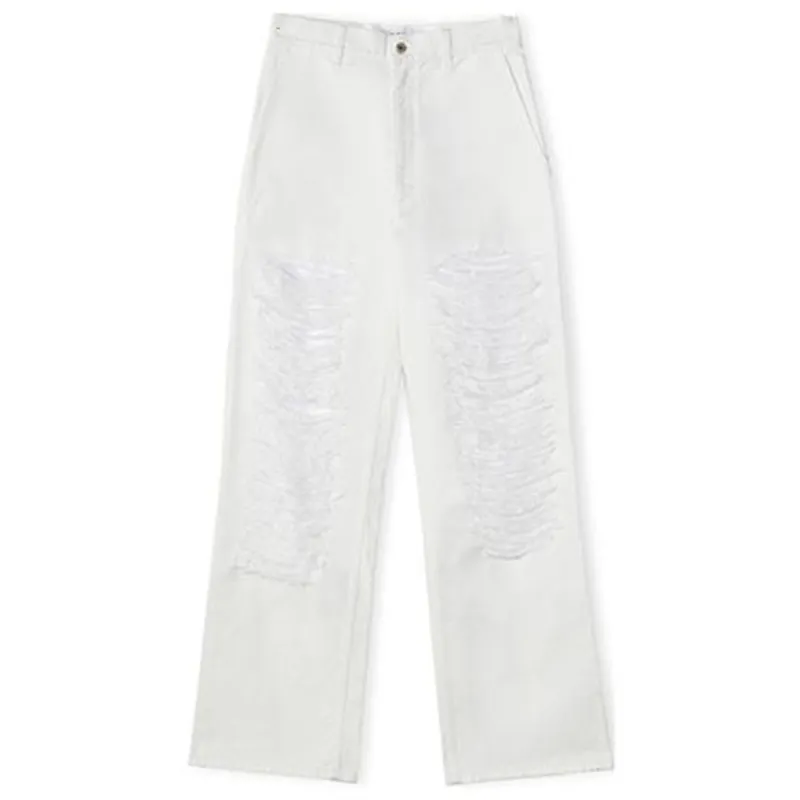 LOEWE Jeans Women's White Moderate Ripped Pants
