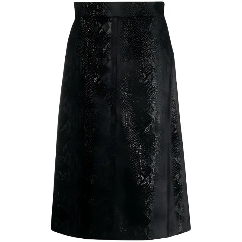 Saint Laurent snakeskin-effect midi skirt