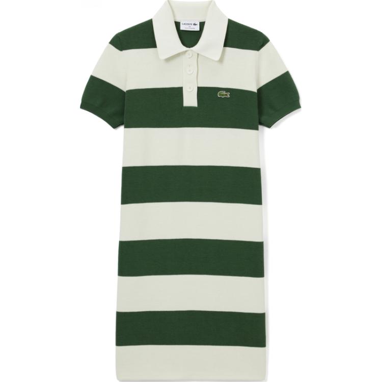 Женское платье LACOSTE SS24 (бело-зеленое)