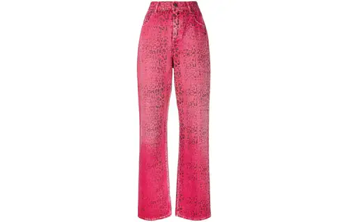【Previous Season】leopard-print high-waisted jeans