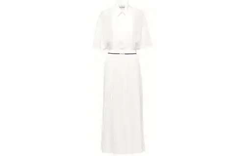 【Previous Season】long crepe de chine shirt dress