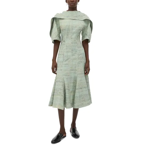 Bottega Veneta FW24 Short Sleeved Dress Women's Green