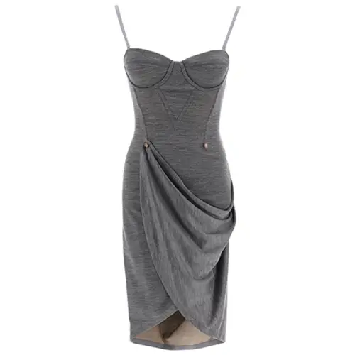 Burberry Sleeveless Dress Women's Gray