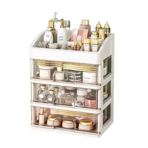 Cosmetic storage box, lipstick, face blush, table perfume, transparent storage system for skin care