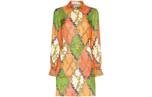 GUCCI SS21 Long Sleeved Dress Women's Multicolor