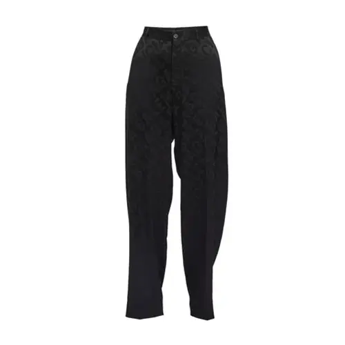 Balenciaga Casual Pants Loose Fit Women's Black