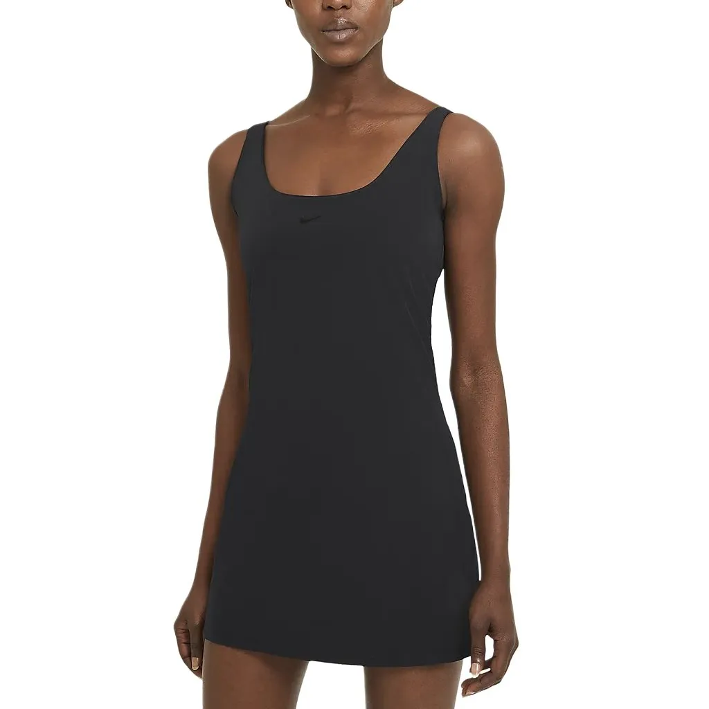 Nike Slip Dresses Women's Black Crew Neck Moderate Extra Short