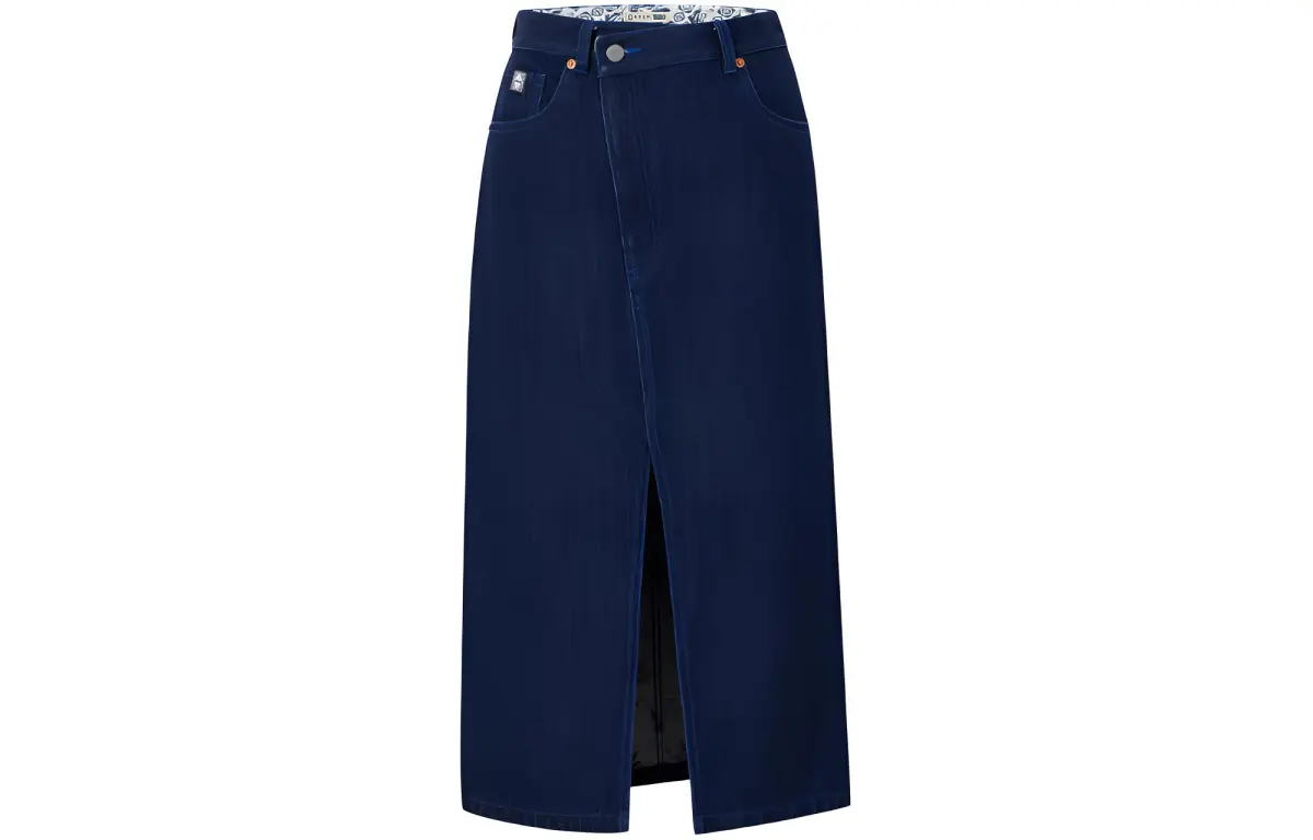 Levi's Denim Long Skirt Women's Dark Blue