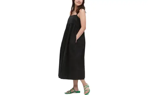 UNIQLO Slip Dresses Women's Black Mid Length