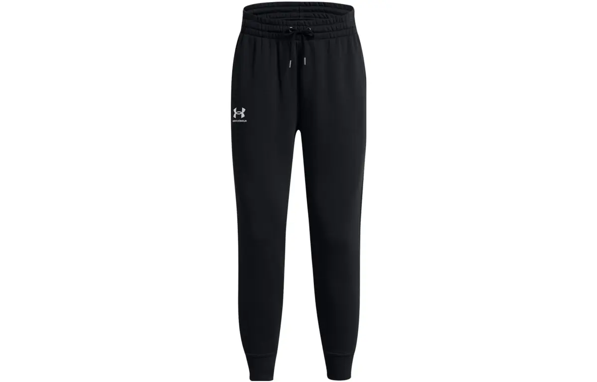 Under Armour Solid Color Lace Up Elastic Cuff Thickened And Fleece Lined Knitted Sweatpants Women's Black