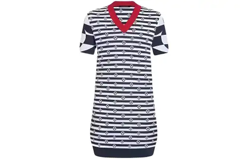 LOUIS VUITTON Short Sleeved Dress Women's Blue