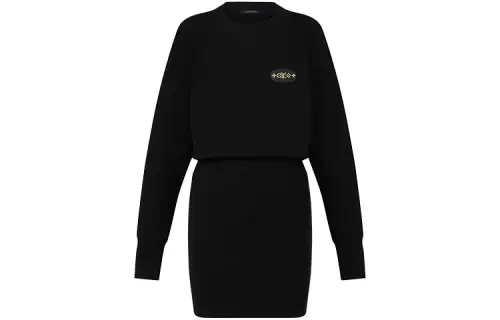 LOUIS VUITTON Long Sleeved Dress Women's Black