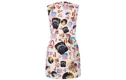 LOUIS VUITTON Short Sleeved Dress Women's Multicolor
