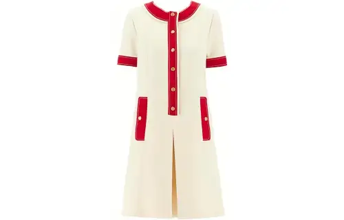 GUCCI SS23 Short Sleeved Dress Women's White