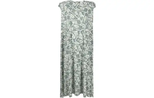 Vetements Sleeveless Dresses Women's Green Crew Neck Mid Length