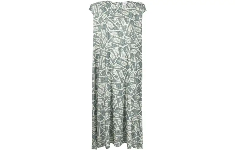 Vetements Sleeveless Dresses Women's Green Crew Neck Mid Length