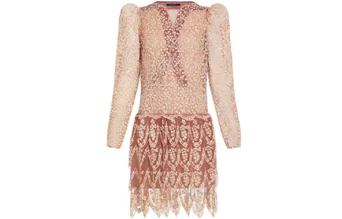 LOUIS VUITTON New Quarterly Products Of LV Long Sleeved Dresses Women's Pink V Neck Moderate Short