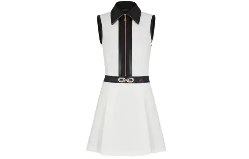 LOUIS VUITTON New Quarterly Products Of LV Sleeveless Dresses Women's White Square Collar Moderate