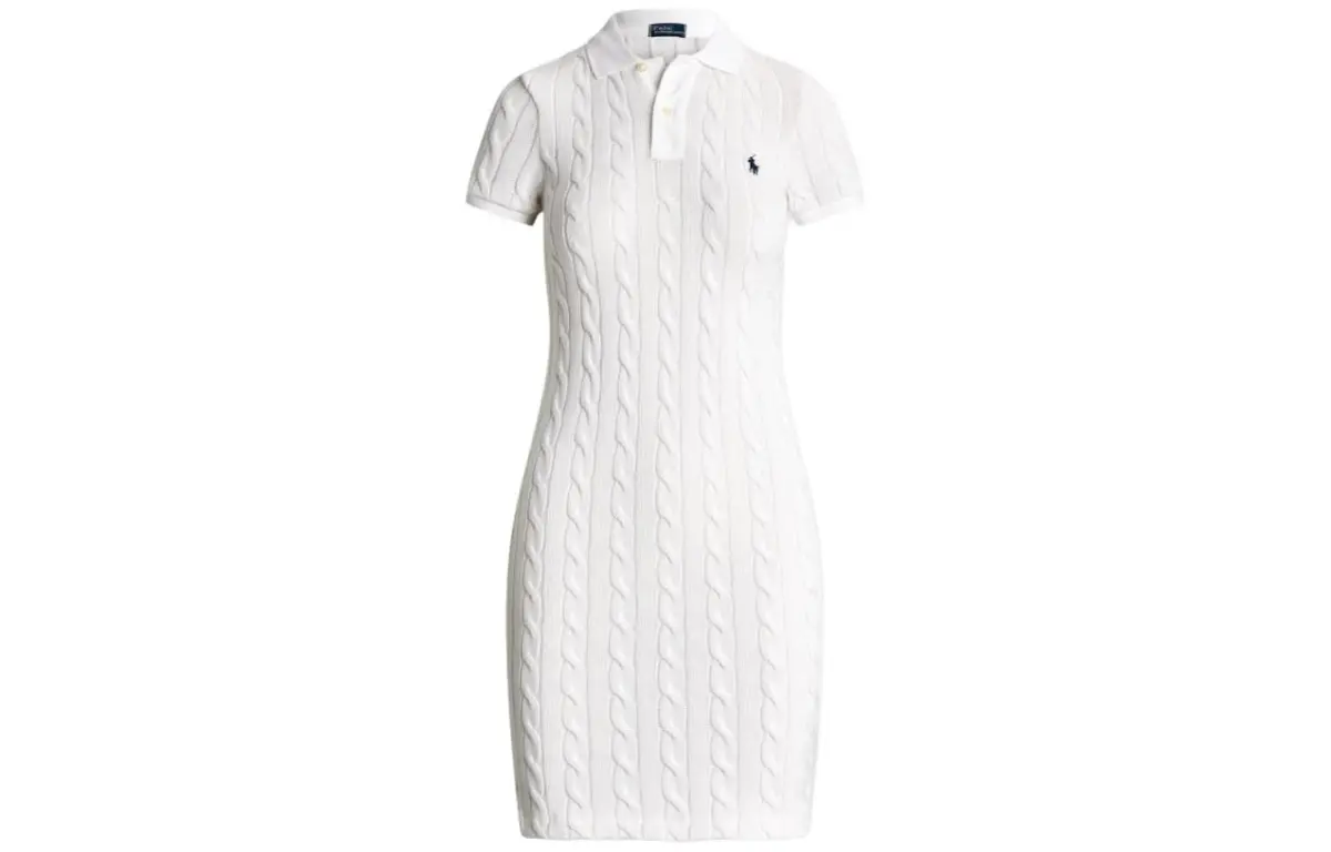Polo Ralph Lauren SS24 Short Sleeved Dress Slim Fit Women's White
