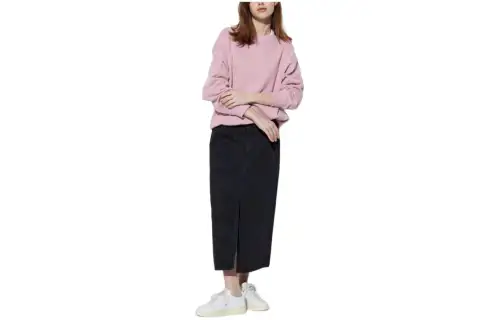 UNIQLO Denim Long Skirt Women's Dark Gray