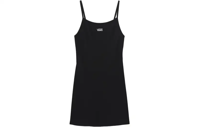 Vans Slip Dresses Women's Black Crew Neck Moderate Short