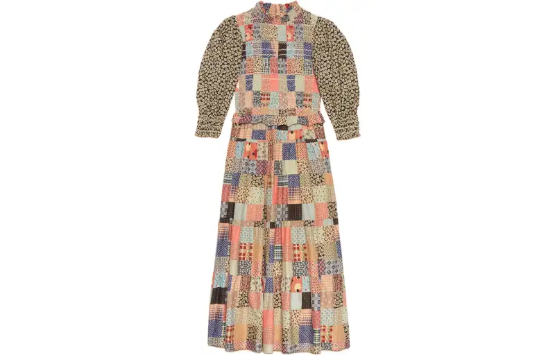 GUCCI SS23 Short Sleeved Dress Women's Multicolor