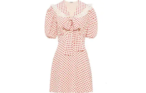 MIU MIU Short Sleeved Dress Women's Red