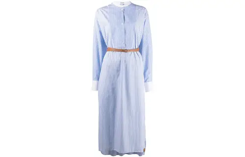 LOEWE Long Sleeved Dresses Women's Blue Crew Neck Moderate