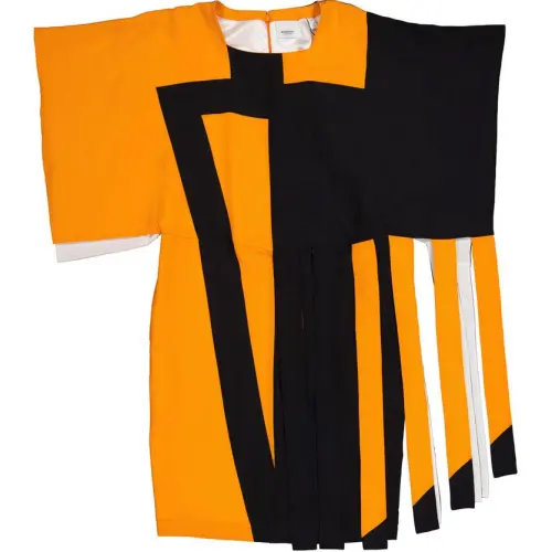 Burberry Short Sleeved Dress Women's Bright Orange