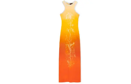 LOEWE Sleeveless Dresses Women's Orange Crew Neck Moderate Long