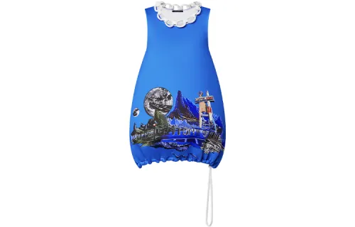 LOUIS VUITTON Sleeveless Dress Women's Blue