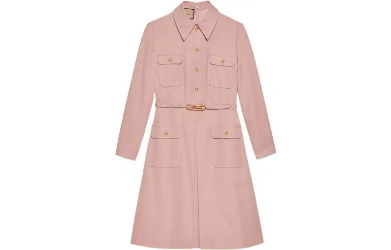 GUCCI SS22 Long Sleeved Dress Women's Pink