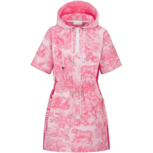 DIOR Robe Courte À Capuche Dioriviera Short Sleeved Dress Women's Pink