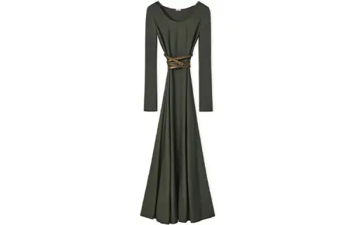 LOEWE FW22 Long Sleeved Dress Women's Green